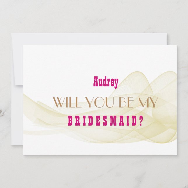 Abstract Will you be my Bridesmaid? Invitation (Front)