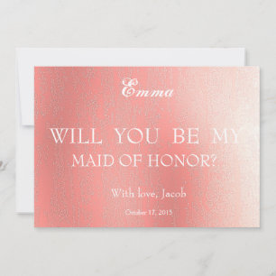 Abstract Will You Be My MAID OF HONOR Invitation