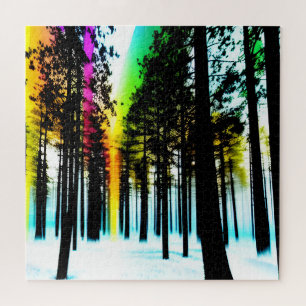 Abstract Winter Blurry Colorful Blizzard Dream Jigsaw Puzzle