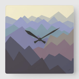 Abstract Winter Mountains Art Square Wall Clock