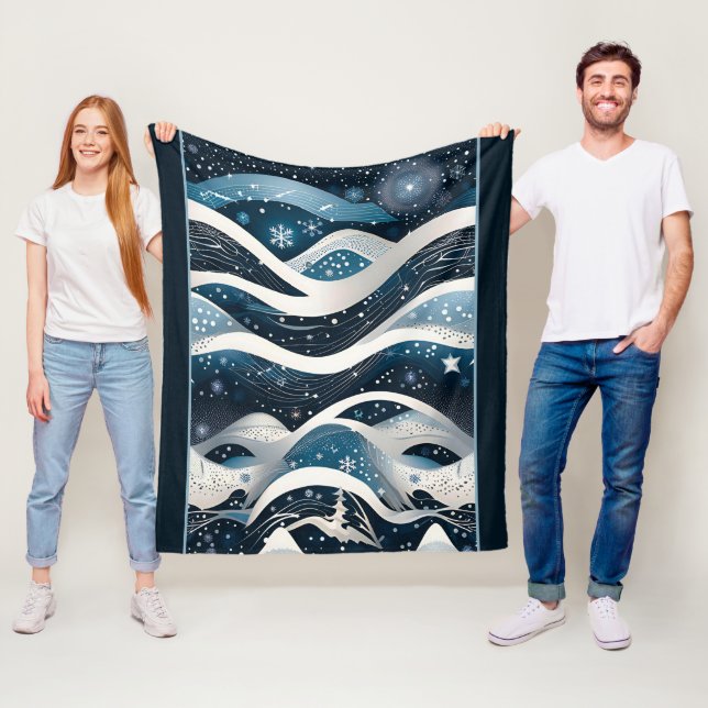 Abstract Winter Wonderland Fleece Blanket (In Situ)