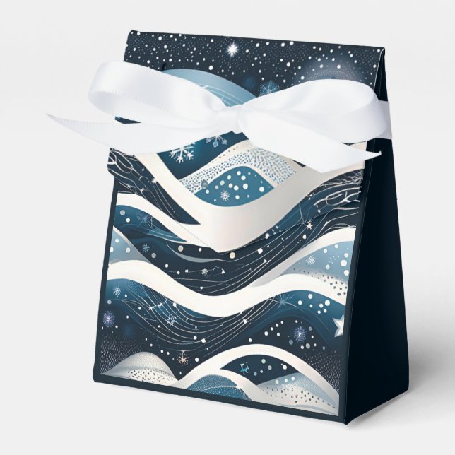 Abstract Winter Wonderland Tent Favor Box (Front Side)
