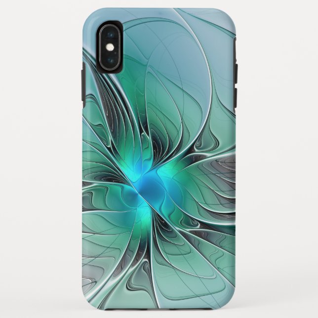 Abstract With Blue, Modern Fractal Art Case-Mate iPhone Case (Back)