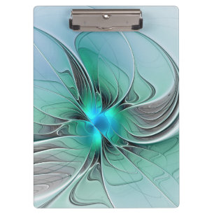 Abstract With Blue, Modern Fractal Art Clipboard
