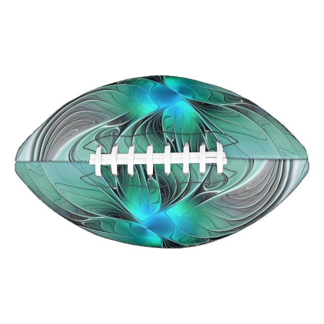 Abstract With Blue, Modern Fractal Art Football (Front)