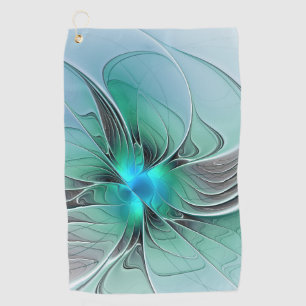 Abstract With Blue, Modern Fractal Art Golf Towel