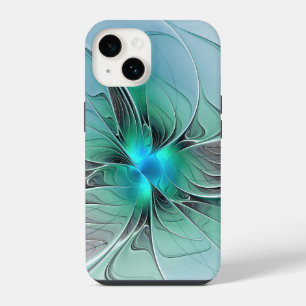 Abstract With Blue, Modern Fractal Art iPhone 14 Case