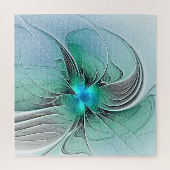 Abstract With Blue, Modern Fractal Art Jigsaw Puzzle (Vertical)