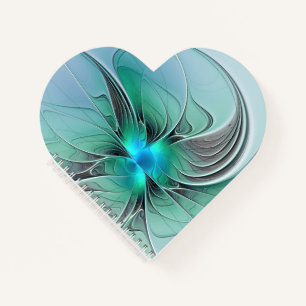 Abstract With Blue, Modern Fractal Art Notebook