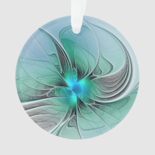 Abstract With Blue, Modern Fractal Art Ornament