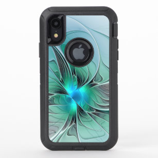 Abstract With Blue, Modern Fractal Art OtterBox Defender iPhone XR Case