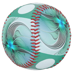 Abstract With Blue, Modern Fractal Art Softball