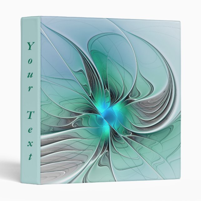 Abstract With Blue, Modern Fractal Art Text Binder (Front/Spine)