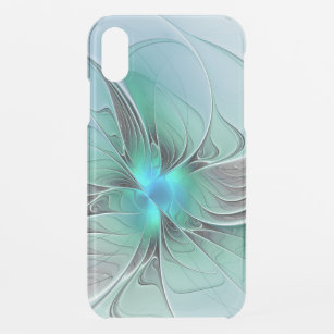 Abstract With Blue, Modern Fractal Art iPhone XR Case