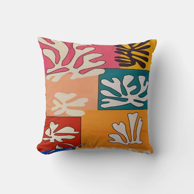 Abstract With Tropical Ivy Flowers Throw Pillow (Front)