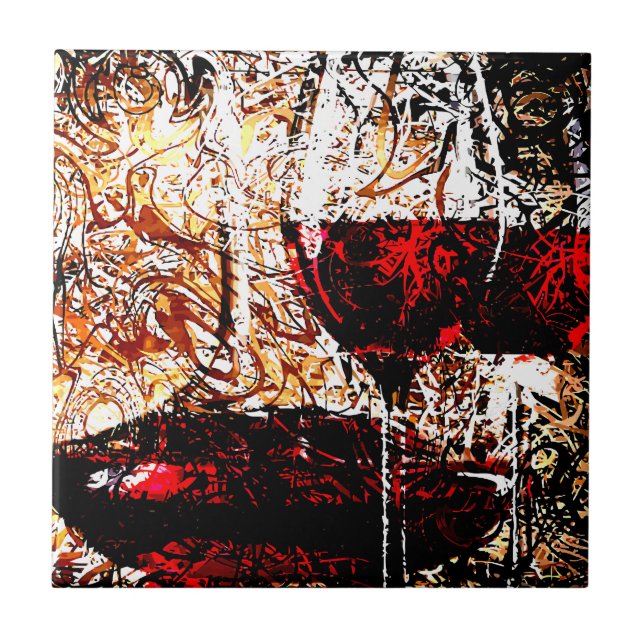 Abstract with Wine Tile (Front)