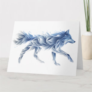Abstract Wolf Art: Geometric Animal Illustration Card