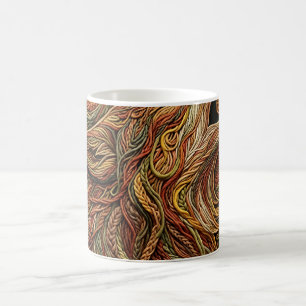 Abstract Wolf Head Earth Tone Coffee Mug