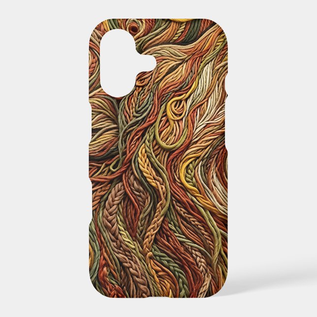 Abstract Wolf Head Earth Tone Thread iPhone Cases (Back)