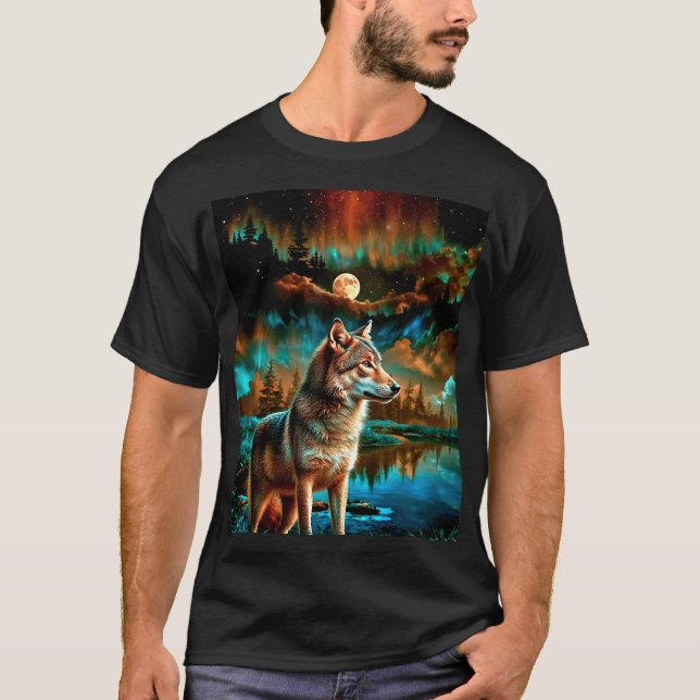 Abstract Wolf in Woods T-Shirt (Front)