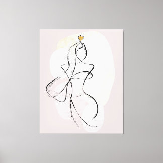 Abstract Woman Art, One Line Sketch Canvas Print