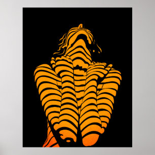 Abstract Woman Expressive Modern Silhouette Poster