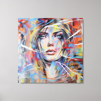 Abstract woman face 01 canvas print