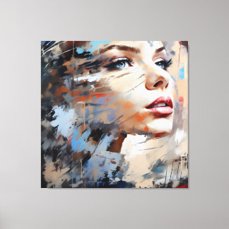 Abstract woman face 01 canvas print