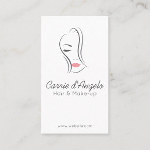 Abstract woman face for hair and make-up business card