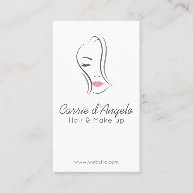 Abstract woman face for hair and make-up business card (Front)