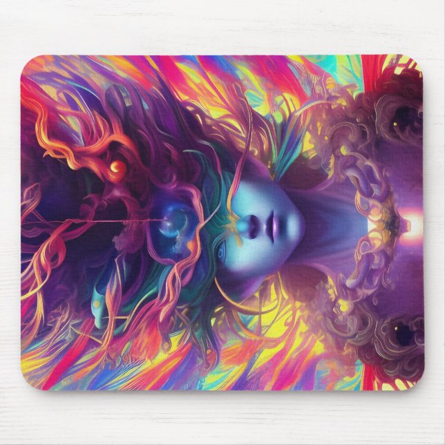 Abstract woman face mouse pad (Front)