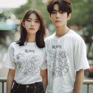 Abstract Woman Line Art, bohemian boho T-Shirt