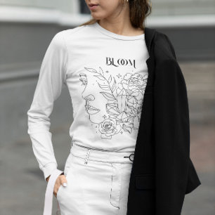 Abstract Woman Line Art, bohemian boho T-Shirt