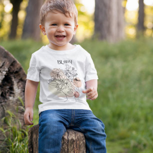Abstract Woman Line Art, Earthy Tones Baby T-Shirt