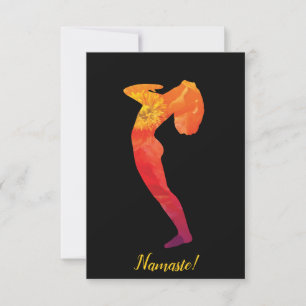 Abstract Woman Practicing Yoga   Customizable Thank You Card