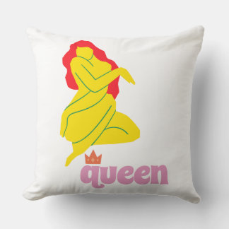 Abstract Woman Silhouette Queen Throw Pillow