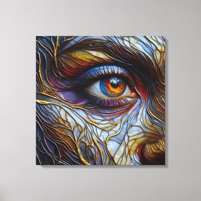 Abstract Woman's Face Closeup Canvas Print (Front)