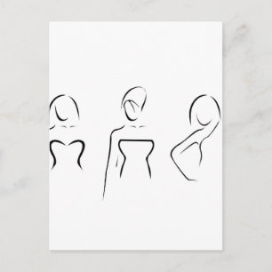 Abstract women with beautiful necklines postcard