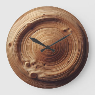 Abstract Wood Art Design Texture Large Clock