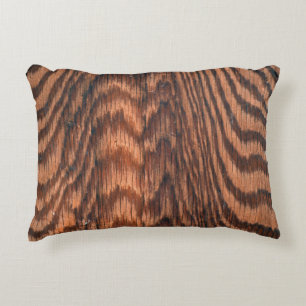 abstract wood design decorative pillow
