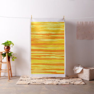 Abstract Wood Texture Orange And Yellow  Fabric