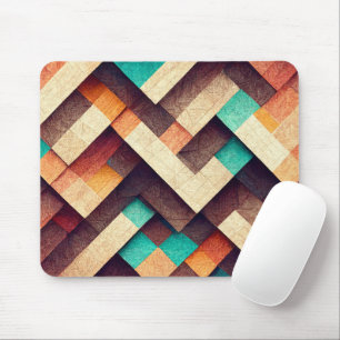 Abstract Wooden Weave Mouse Pad
