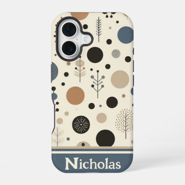 Abstract Woodland iPhone 16 Case (Back)