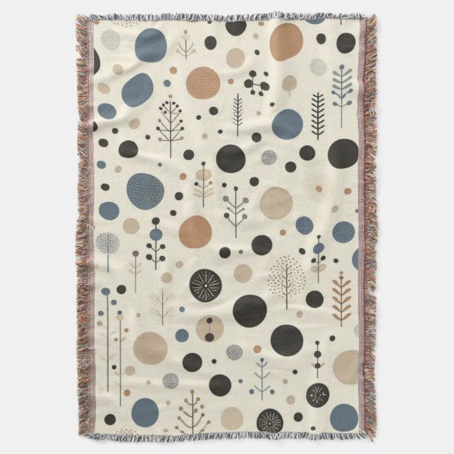 Abstract Woodland Throw Blanket (Front Vertical)