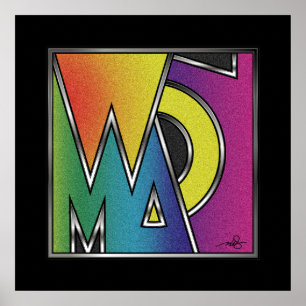 Abstract Word of Woman Poster