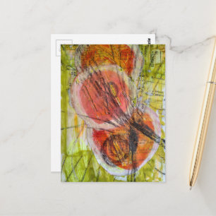 abstract words collage postcard