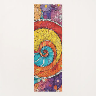 Abstract worm pattern, multicolor yoga mat