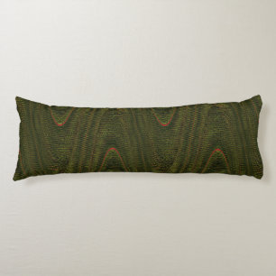 Abstract Woven Threads, Drk Green Body Pillow