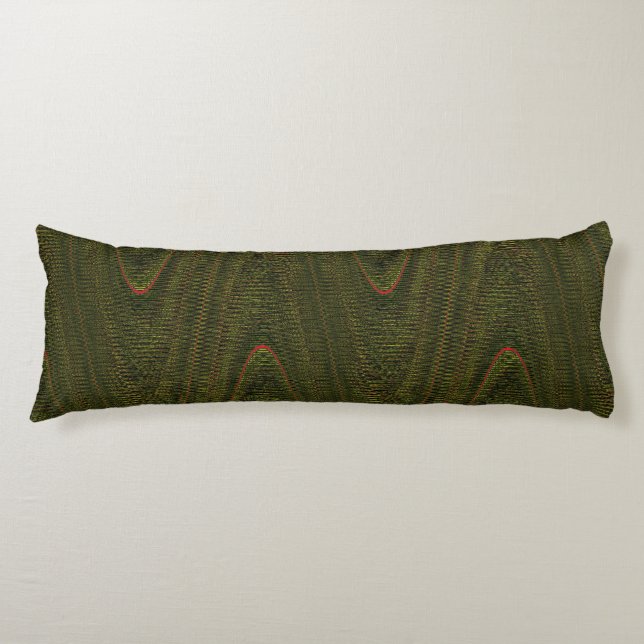 Abstract Woven Threads, Drk Green Body Pillow (Front)
