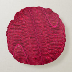 Abstract Woven Threads, Magenta Round Throw Pillow